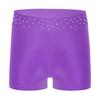 Girls Performance Shorts Sparkling Rhinestones Waistband Figure Skating Dance Gymnastics Bottom