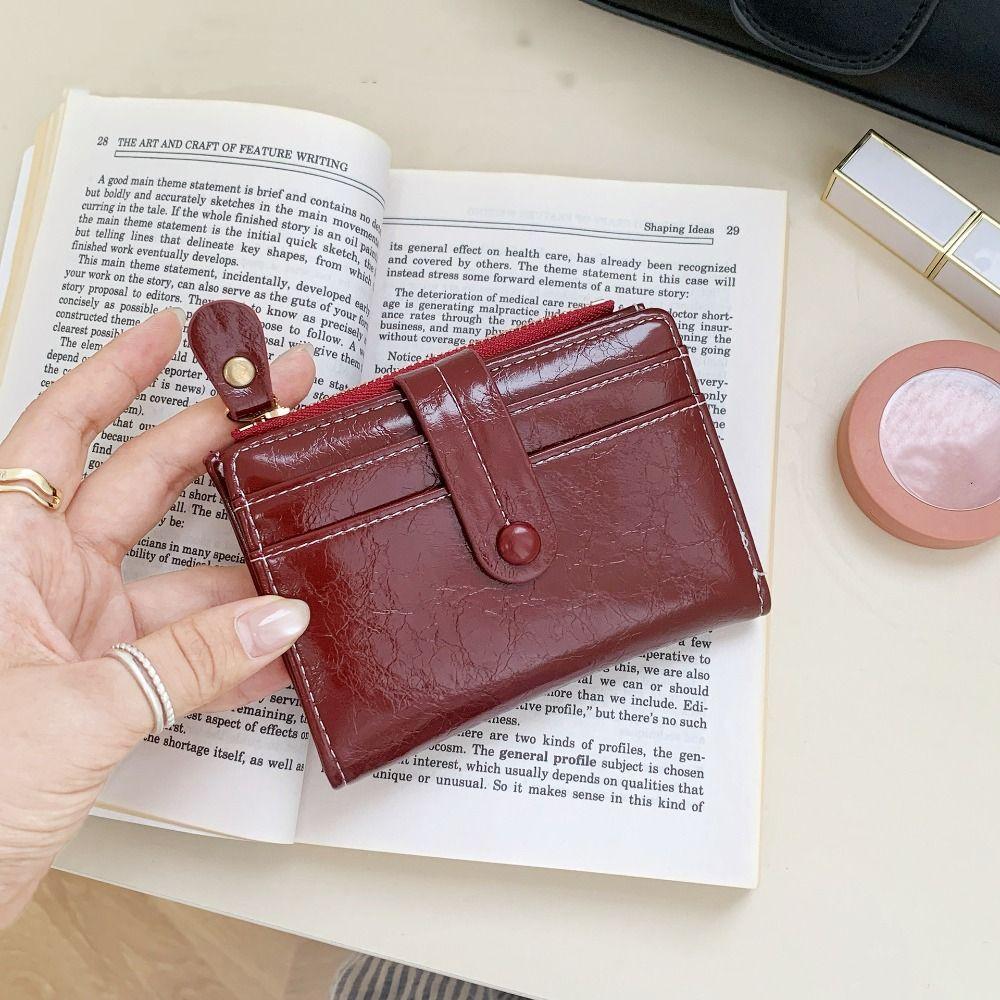 Zipper Women's Wallet Multi-function Coin Purse Vintage Pu Short Wallet  Daily