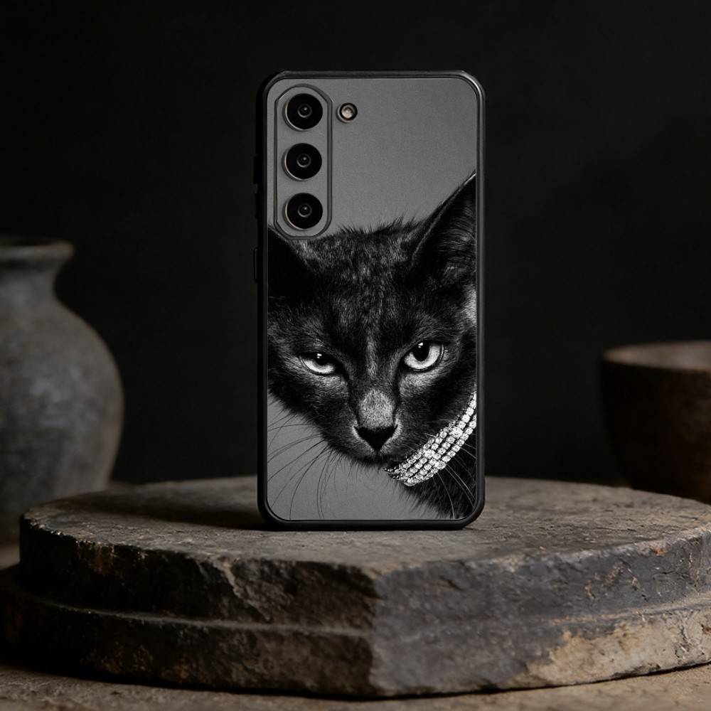 B-Black C-Cat Phone Case For Samsung Galaxy A91,80,73,72 ,71,53,52,32 ,31,22,21s,20,Soft Black Case