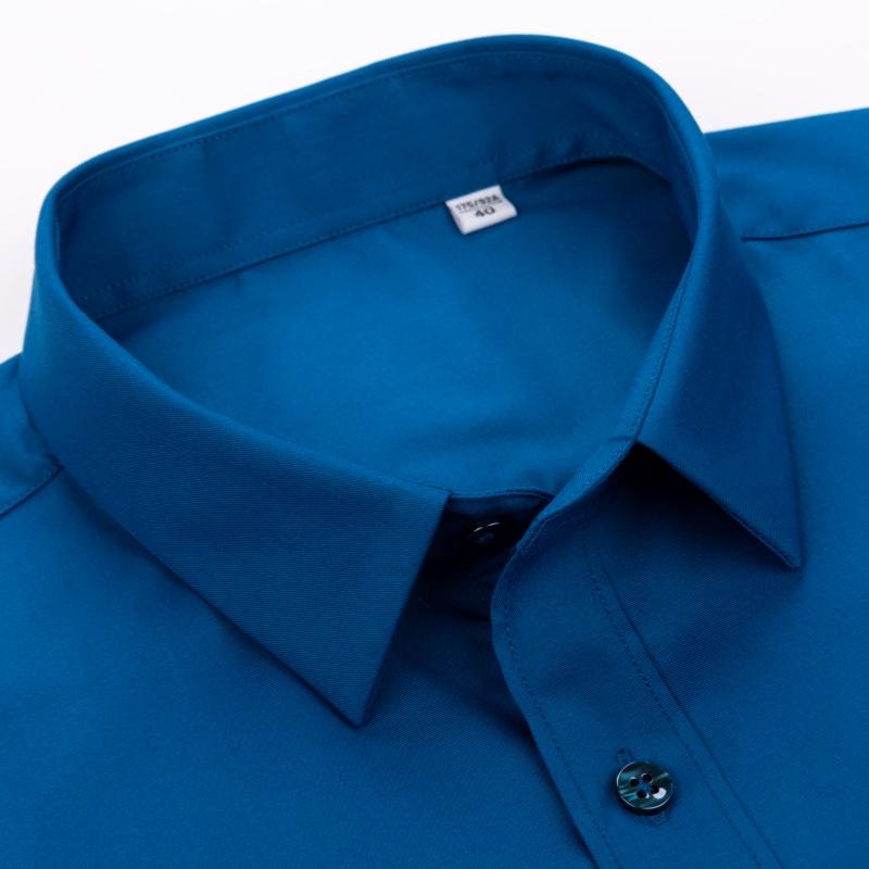 8XL Bamboo Fiber Blue Work White Shirt for Man Long Sleeve Office Business Anti-wrinkle Non-iron Men Shirts Long Sleeve Casual