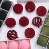 9/12/30 Pcs/set flannel Christmas Ball Set 6/8cm Red Xmas Ornament Ball Hanging Hollow-out Xmas Tree Hanging Pendant Xmas Tree