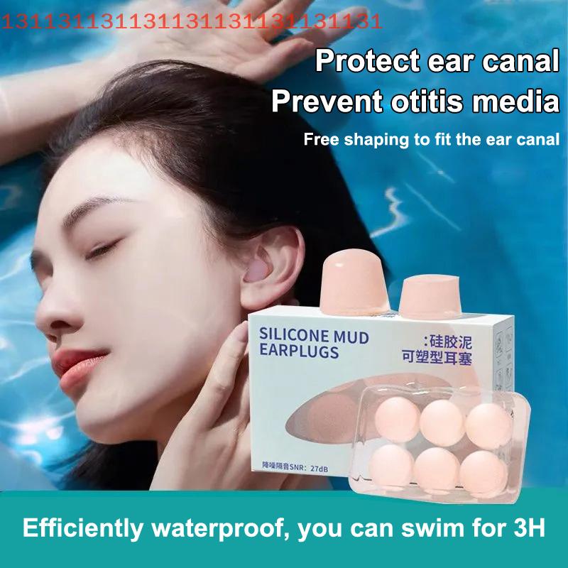 6 st silikonöronproppar Återanvändbara öronproppar för sömn, simning, resor, arbete, studier Brusreducering Flexibla öronproppar