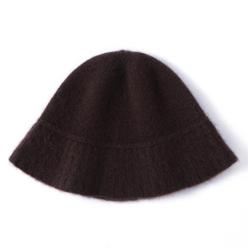 Women's 100% Pure Cashmere Knitted Fisherman Hat - New Stylish Solid Color Warm Design
