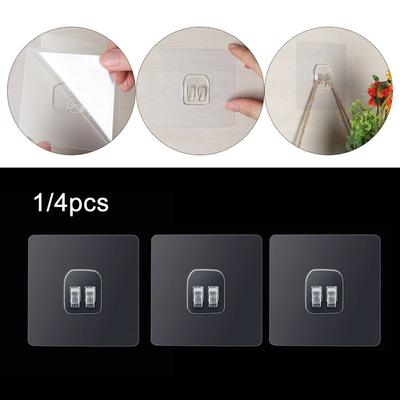 Holder Household Transparent Seamless Adhesive Hook Storage Hanger Traceless Hooks Wall Rack