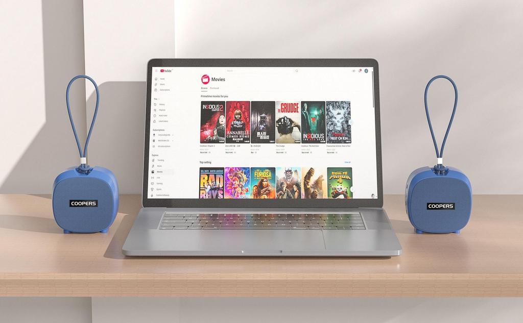 COOPERS Portable Compact Wireless Bluetooth Waterproof Speaker with USB IPX5 Dustproof and Can be Used in the Connects to Supports TWS for Dual Device