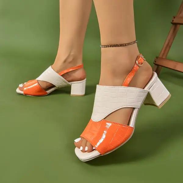 Sandals Shoes Big Size Slippers Women Summer Square heel Pantofle Low Med Slides Block 2025 Hoof Heels Fabric Rome