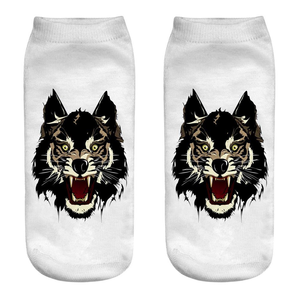 Wild Wolf Series Unisex Sox Women's Funny Cartoon Animal Cute 3D Print Ankle Socks  Fashion Punk Gothic Club Sokken