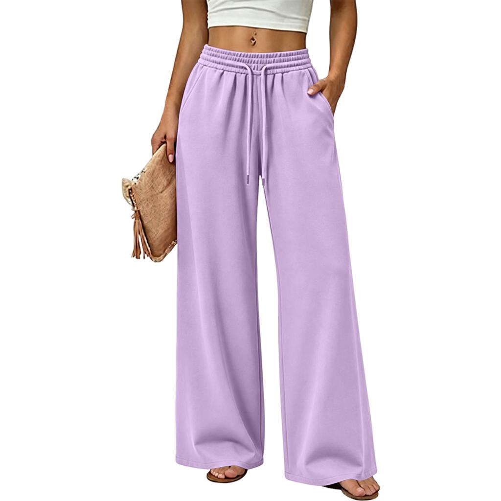 Women's Color Wide Leg Sweatpants Casual Loose Fit for Everyday Wear