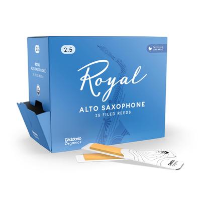 WoodWinds Altsaxophon-Blätter ROYAL 25 Blätter D'Addario D'Addario RJB0125-B25 [Härte 2.5] (einzeln verpackt)
