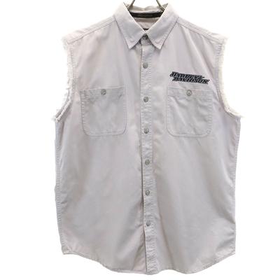 Back Logo Embroidery Best L Gray Hidden Button Down Men's Used