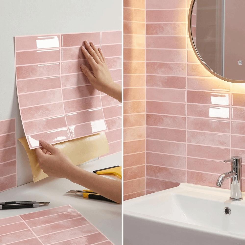 Strong Adhesive 3D Tile Stickers Drip Glue Material Three-Dimensional Layered Self-adhesive wallpaper Classic Neutral Styles