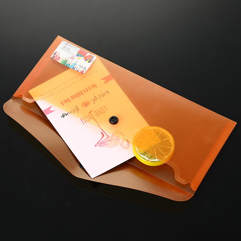 6pcs A4 Plastic Document Folder Clear Document Envelope Folder with Snap Button Storage Folder Organizer for School