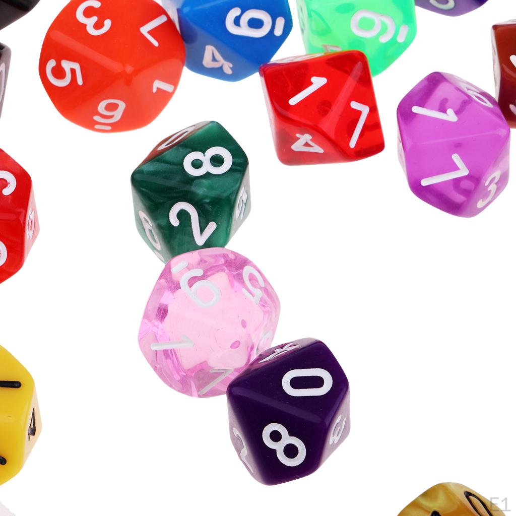 25 Polyhedral D10 16mm for RPG DND Role Playing Game Accessory Gift