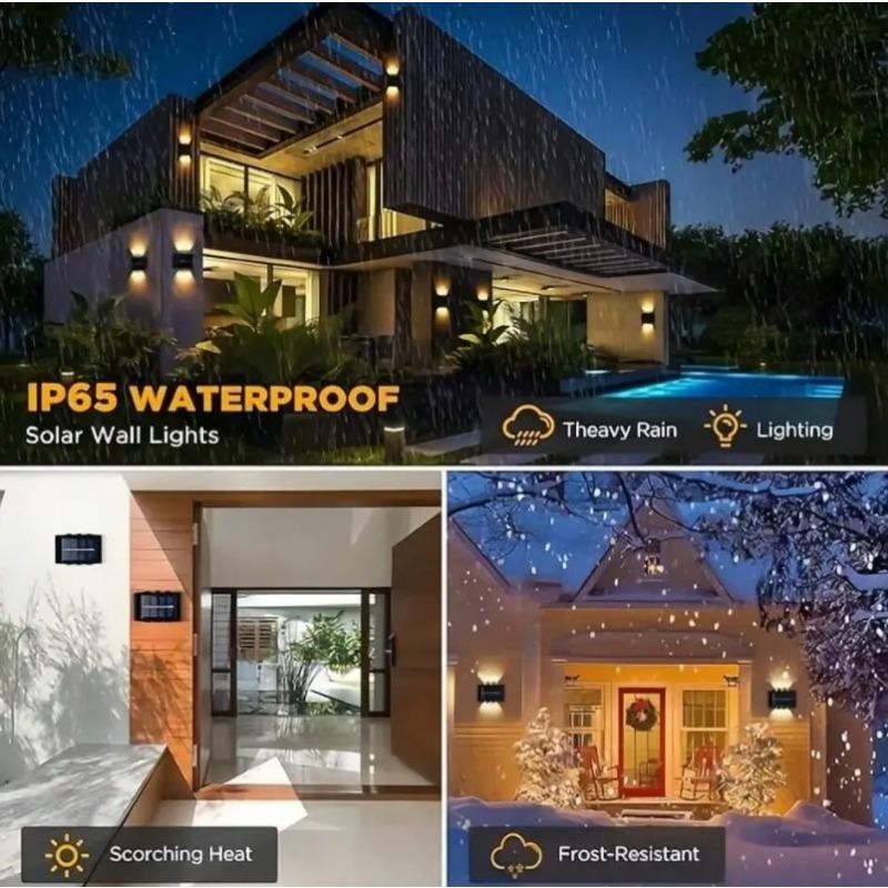 Solar-Wandlampe für den Außenbereich, wasserdicht, solarbetriebenes Licht nach oben und unten, beleuchtet Haus, Garten, Hof, Dekoration außerhalb des Sonnenlichts