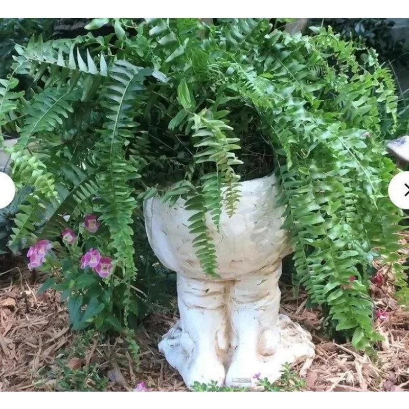 Funny Resin Sculpture In Flower Pot with Funny Expression Garden Supplies