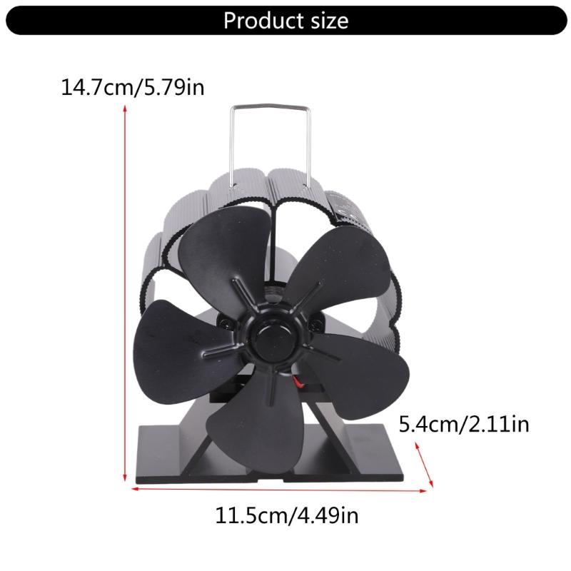 Stijlvolle Warmte-aangedreven Ventilator Warmte-aangedreven Kachel Ventilator voor Houtkachel Real-time Temperatuur Monitoring, Geen Elektriciteit Nodig