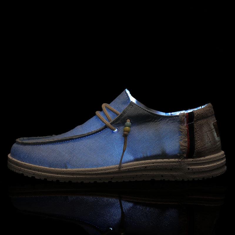 Fashion Men's Casual Boat Shoes Lightweight Slip-on Driving Shoes Men Low-cut Breathable Canvas Men Shoes Loafers 2025
