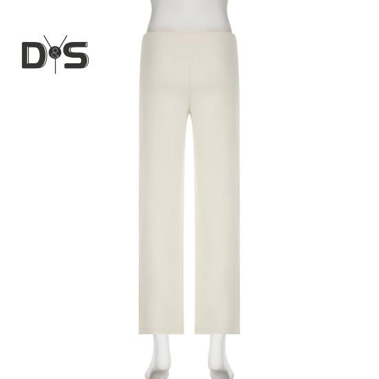 Women Fall Winter Pants Low Waist Butt-lifted Sport Trousers Drawstring Elastic Waist Solid Color Yoga Sweatpants Winter Plush-lined Wide Leg