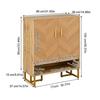 Modern, Minimalist Shoe Cabinet, Unique Wood Grain, Golden Iron Frame, Two-Door Storage Cabinet, Narrow Shoe Cabinet, Shoe Rack, Shoe Tipper,