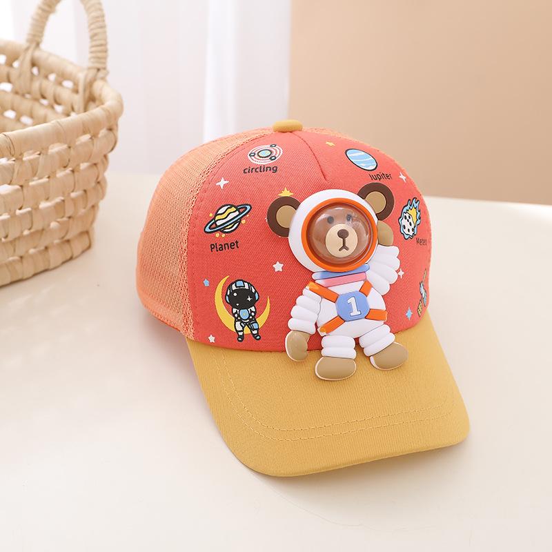 1pcs Kids Fashion Baseball Caps For Cartoon Cute Bear Retro Hip Hop Hat Unisex Street Adjustable Sun Visor Cap