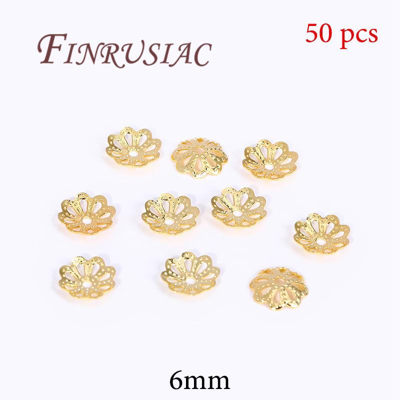 18K Gold Plated Bead End Caps For Jewelry Making Supplies Spacer Bead Caps DIY Accessories
