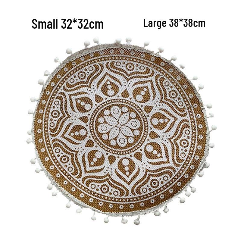 Nordic Style Woven Cotton Linen Coasters Placemats - Decorative Jute Heat Insulation Pads for Dining Tables