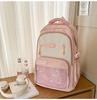 Small fresh contrasting color schoolbag niche design casual versatile children's backpack high value light burden reduction shoulder