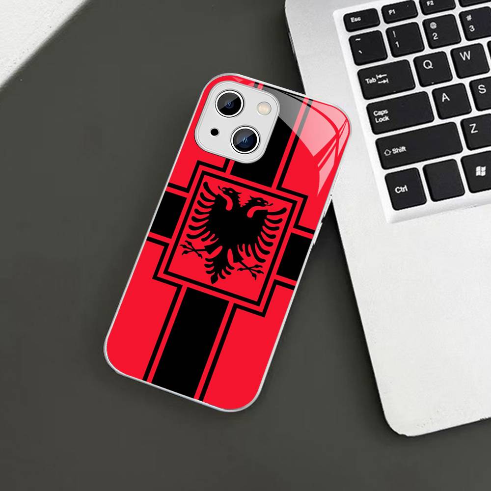 

Албания Албанский Флаг Для IPhone 14 13 12 Mini 11 Pro XS Max X XR 14 Plus Закаленное Стекло Чехол iphone 11
