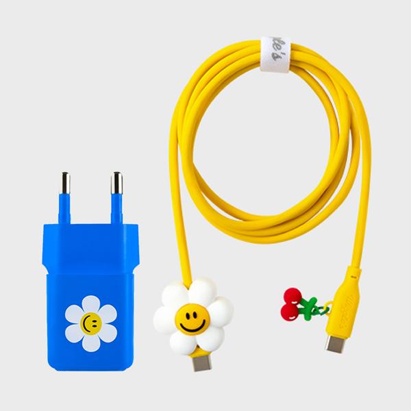 Wiggle Wiggle 25 Вт PD Быстрое зарядное устройство + 60 Вт USB-C на USB-C Комплект кабелей 1,2 м (Улыбка Мы Любим / Танцующий Медведь) Smile We Love