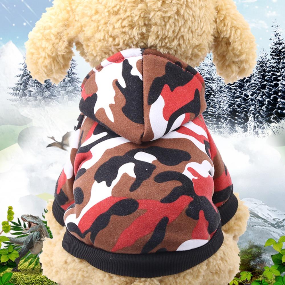 Spring, autumn and winter dog camouflage clothing handsome cat new cat two feet with hat pet clothes dog supplies