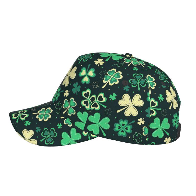St Patrick's Day Irish Leaf Clovers Print Baseball Cap Unisex Adjustable Baseball Cap Outdoor Sun Visor Caps for Men Women