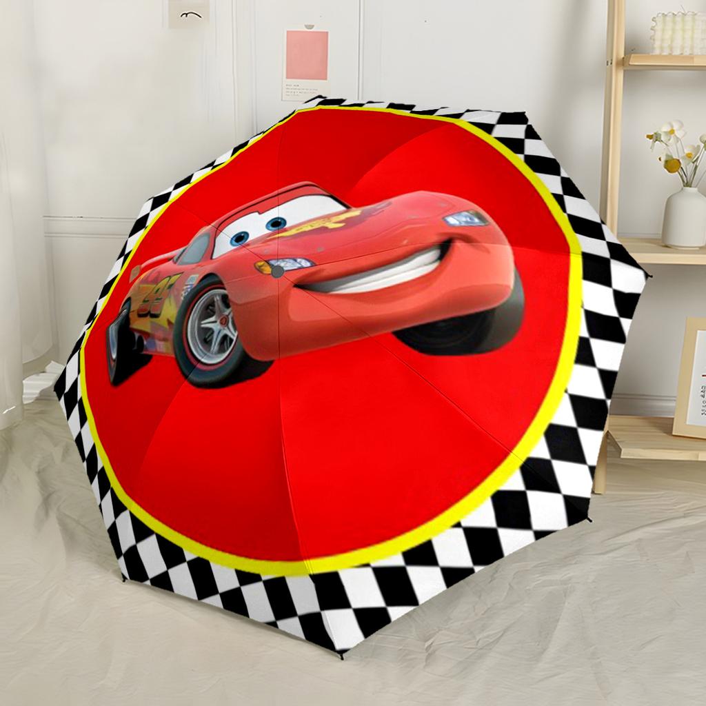 Lightning Mcqueen Renngeist Tragbarer Automatischer Regenschirm Kompakt 8-Rippen Leicht Leicht Ganzjahres-Reise-Outdoor-Zubehör