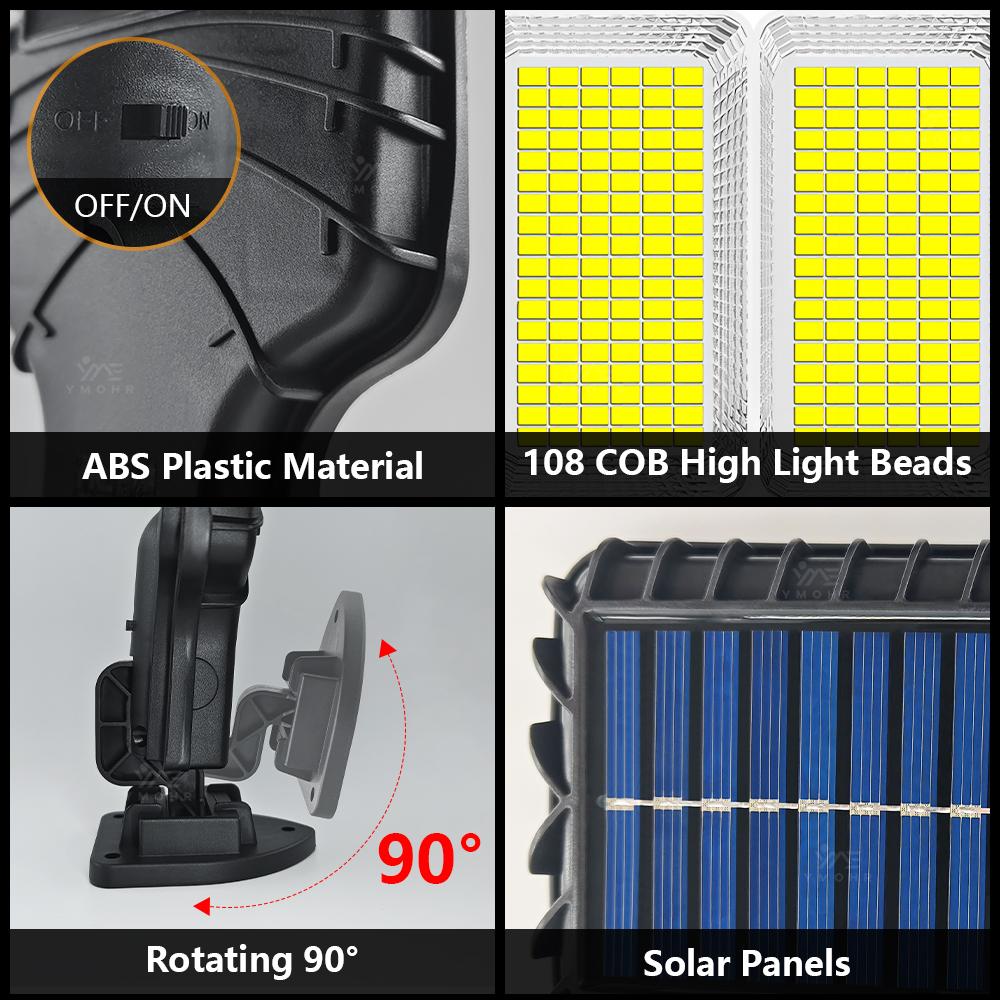Super Bright 3 Modes Solar Lighting for Garden Garage Security Lighting 600000LM Remote Control Solar Sensor Street Lamp Outdoor