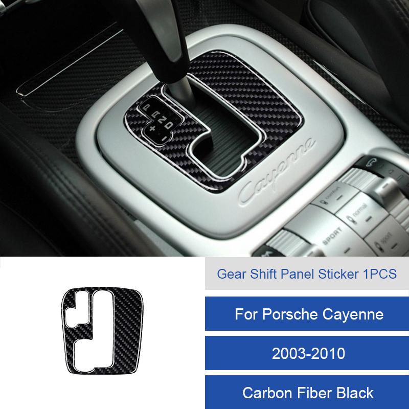 Per Porsche Cayenne 2003 2004 2005 2006 2007 2008 2009 2010 Pannello Adesivo Leva Cambio Console Centrale Morbido in Fibra di Carbonio / PVC