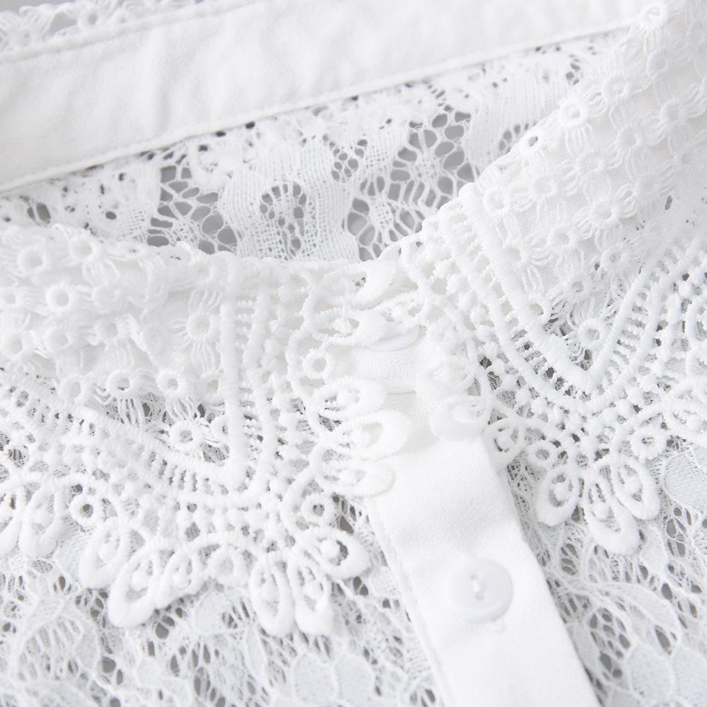 Winter Sweater With Fake Collar Inside, Hollow Lace Collar Decorative Fake Collar, Pure Cotton Hook Top Collar