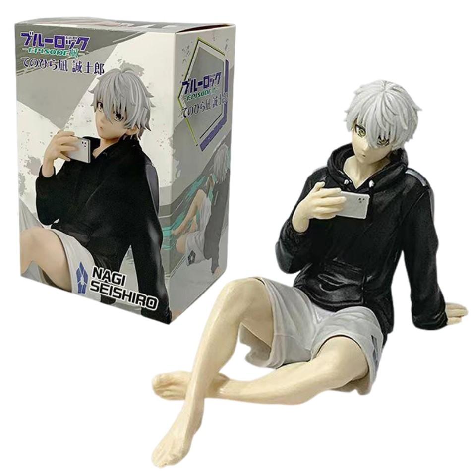 1-2 Stück Blue Lock Anime Sitzende Handflächenmitte Niedliche Nagi Seishiro Figur Modell PVC Schreibtischdekoration Spielzeug Kinder Geburtstagsgeschenke