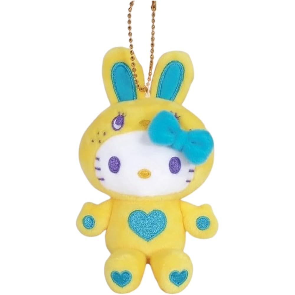 Nakajima Corporation Hello Kitty Mascot Collection Colorful Bunny Yellow 12.5cm x 8.5cm x 4.5cm Plush Toy