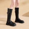 2025 Autumn and Winter New Small Thick Leg Boots Knight Boots Black Thick-soled High Boots Boots Women