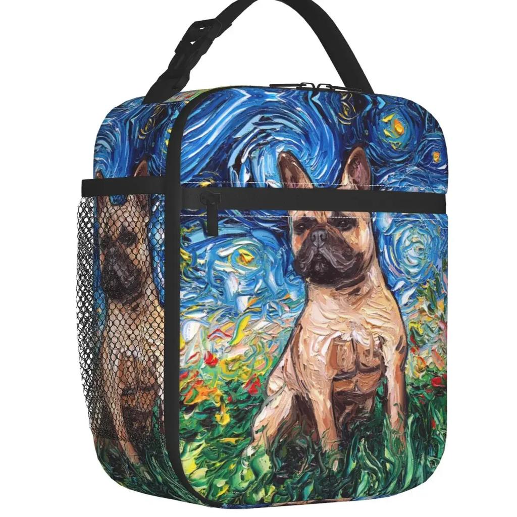 Night Saint Bernard Dog Lunch Bag Women Cooler Thermal Insulated Lunch Box for Kids School Children