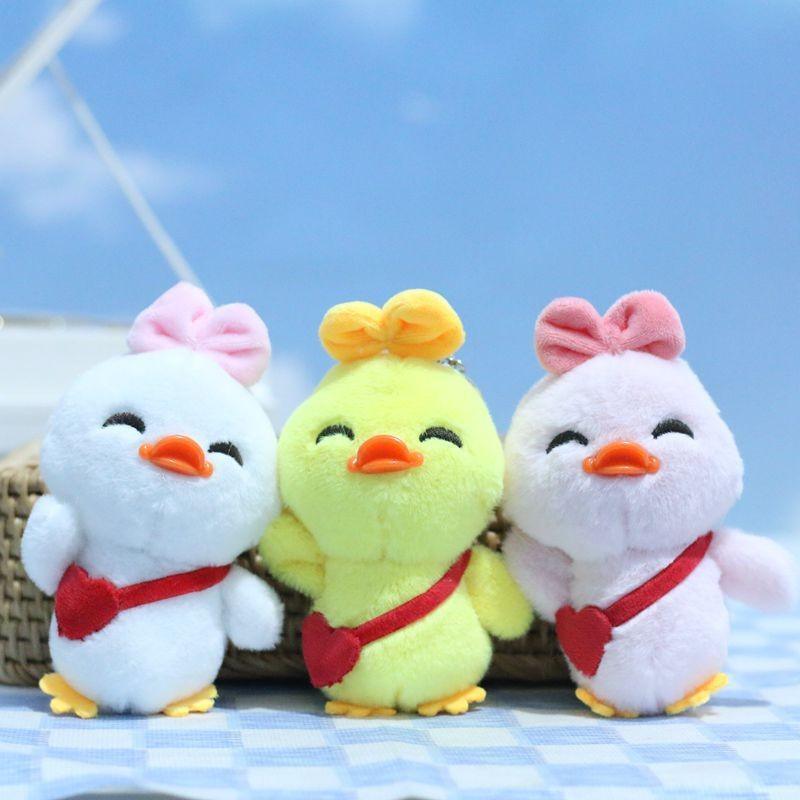 Entzückender Plüsch-Enten-Schlüsselanhänger Weiches Spielzeug Reizender Cartoon-Tier-Anhänger für Taschen