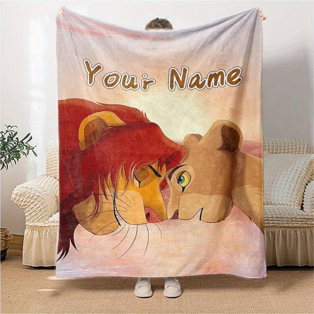 Custom Name "Simba's Journey" blanket for Couch & Bed, Plush Cozy Fuzzy Blanket Super Soft & Warm Blankets for Fall and Winter. 0908449