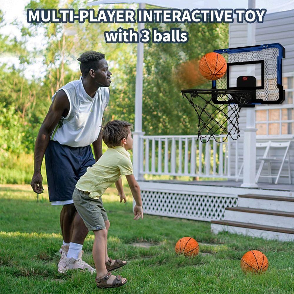 With Electronic Scoreboard Indoor Play Basketball Goal Kids Basketball Training Toys  Home Use