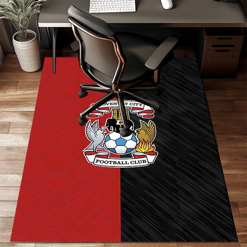 Coven-try Football Club Crest Printed Office Carpet Chair Cushion Entryway Rug, Rugs for Living Room, Bedroom Christmas gifts