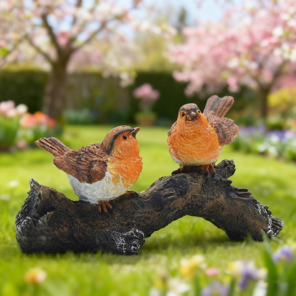 Resin Robin Figurine For Garden Decoration Durable Outdoor Use With Realistic Design