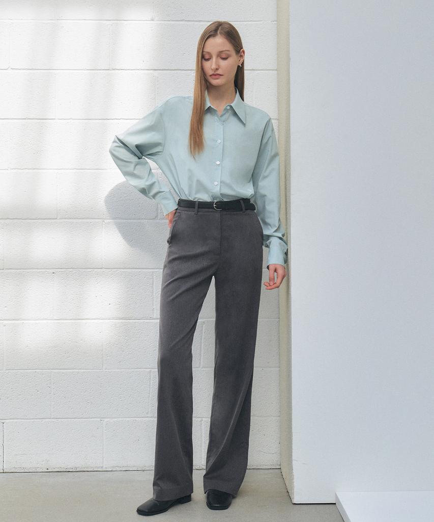 CITYBREEZE Basic Straight Slacks_Charcoal