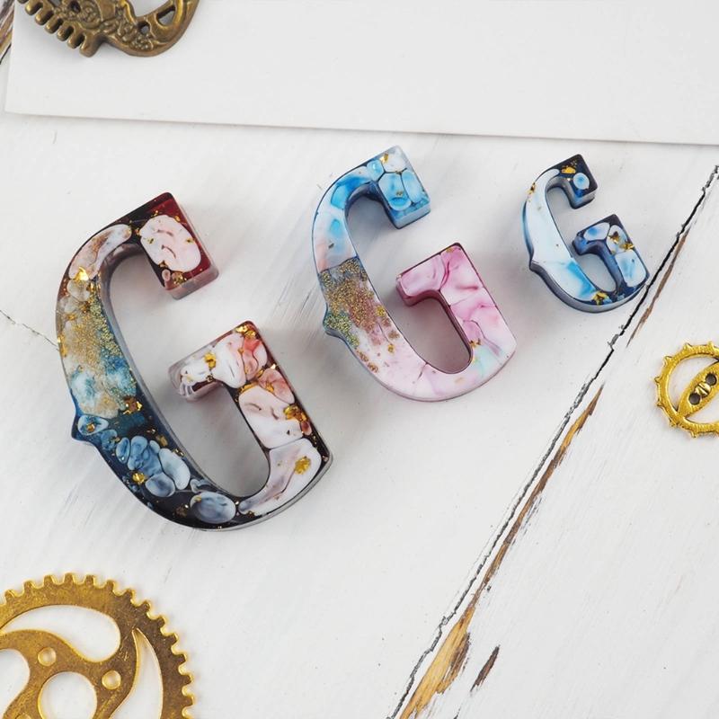 Glossy Silicone Resin Molds English Alphabets Earrings Mold DIY Keychain Pendant Jewelry Epoxy Resin Crafting Mold