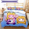 3pcs Lankybox Foxy and Rocky3 Pattern Bedding Set Duvet Cover Set Includes Duvet Cover &pillowcases, Perfect All Season Bedroom Decoration & Gift