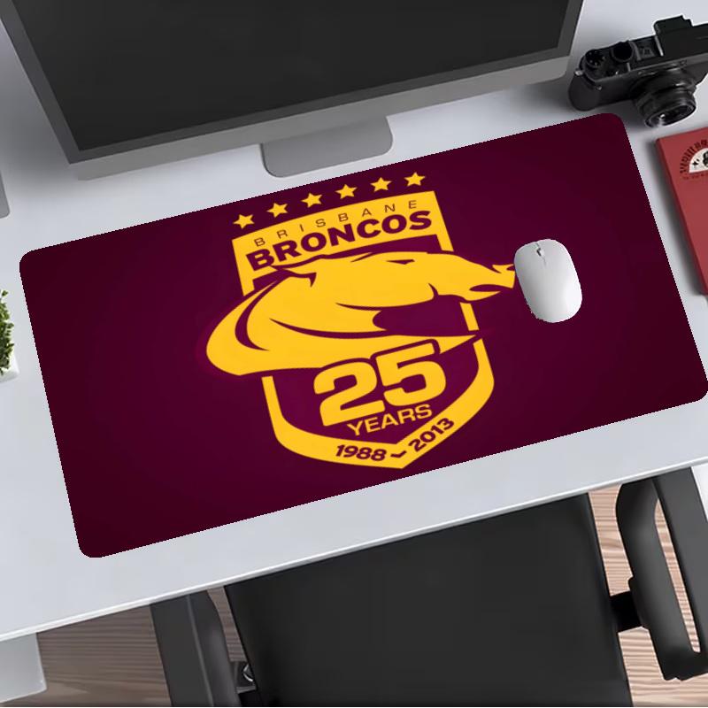 Brisbane Broncos Extended Gaming Mouse Pad with Stitched Edges NonSlip Rubber Base Waterproof Desk Mat for Computer Laptop Office Gaming