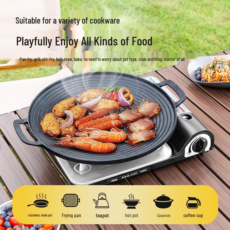 JEEP Outdoor Portable Gas Stove & Grill Pans