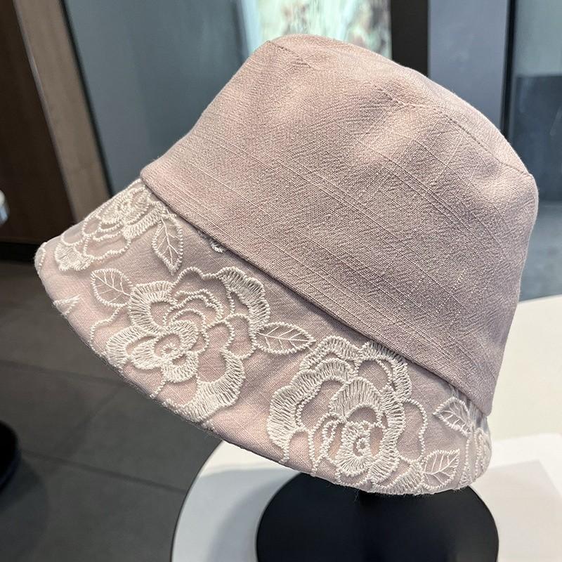 Women Sun Protection Bucket Hat With Lace And Linen For Summer Outdoors